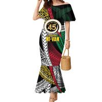 Ni-Van Vanuatu 45th Yumi Yumi Yumi Mermaid Dress Vanuatuan Boar Tusk Polynesian Pattern