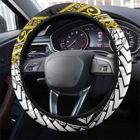 Ni-Van Vanuatu 45th Yumi Yumi Yumi Steering Wheel Cover Vanuatuan Boar Tusk Polynesian Pattern LT9 - Polynesian Pride
