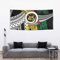 Ni-Van Vanuatu 45th Yumi Yumi Yumi Tapestry Vanuatuan Boar Tusk Polynesian Pattern