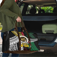 Ni-Van Vanuatu 45th Yumi Yumi Yumi Travel Bag Vanuatuan Boar Tusk Polynesian Pattern - Polynesian Pride