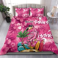 Hawaiian Flamingo Hibiscus Personalised Bedding Set Pink Summer Tropical Flowers - Polynesian Pride