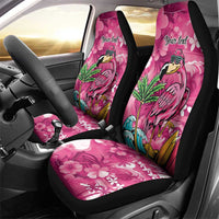 Hawaiian Flamingo Hibiscus Personalised Car Seat Cover Pink Summer Tropical Flowers - Polynesian Pride