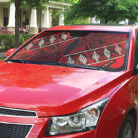 Vintage Ngatu Tribal Tonga Pattern Auto Sun Shade - Polynesian Pride