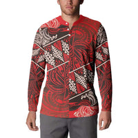 Vintage Ngatu Tribal Tonga Pattern Button Sweatshirt - Polynesian Pride