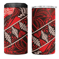 Vintage Ngatu Tribal Tonga Pattern 4 in 1 Can Cooler Tumbler - Polynesian Pride