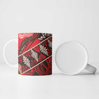 Vintage Ngatu Tribal Tonga Pattern Ceramic Mug - Polynesian Pride