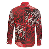 Vintage Ngatu Tribal Tonga Pattern Family Matching Long Sleeve Bodycon Dress and Hawaiian Shirt - Polynesian Pride