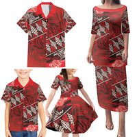Vintage Ngatu Tribal Tonga Pattern Family Matching Puletasi and Hawaiian Shirt - Polynesian Pride