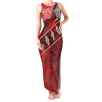 Vintage Ngatu Tribal Tonga Pattern Family Matching Tank Maxi Dress and Hawaiian Shirt - Polynesian Pride