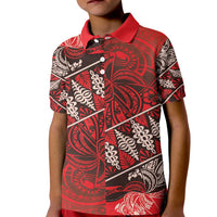 Vintage Ngatu Tribal Tonga Pattern Kid Polo Shirt - Polynesian Pride