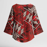 Vintage Ngatu Tribal Tonga Pattern Kimono Sleeve Blouse - Polynesian Pride