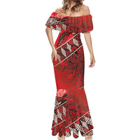 Vintage Ngatu Tribal Tonga Pattern Mermaid Dress - Polynesian Pride