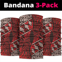 Vintage Ngatu Tribal Tonga Pattern Neck Gaiter LT9 package One Size: 25*50cm Red - Polynesian Pride