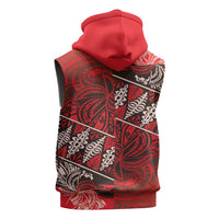 Vintage Ngatu Tribal Tonga Pattern Sleeveless Hoodie - Polynesian Pride