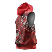 Vintage Ngatu Tribal Tonga Pattern Sleeveless Hoodie - Polynesian Pride