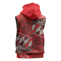 Vintage Ngatu Tribal Tonga Pattern Sleeveless Zip Hoodie - Polynesian Pride