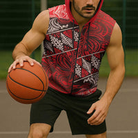 Vintage Ngatu Tribal Tonga Pattern Sleeveless Zip Hoodie - Polynesian Pride