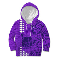 Personalised Strong Maui Kid Hoodie Good Living Hawaii with Shaka Sign Kakau Tribal Purple LT9 Hoodie Purple - Polynesian Pride