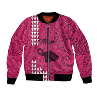 Maui Island Bomber Jacket Kakau Tribal Mixed Polynesian Pattern Pink LT9 Unisex Pink - Polynesian Pride