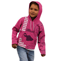 Maui Island Kid Hoodie Kakau Tribal Mixed Polynesian Pattern Pink LT9 - Polynesian Pride