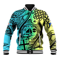 Malampa Fiji Day Baseball Jacket Vanuatu Sand Drawing With Polynesian Pattern LT9 Unisex Black - Polynesian Pride