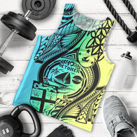 Malampa Fiji Day Men Tank Top Vanuatu Sand Drawing With Polynesian Pattern LT9 Black - Polynesian Pride