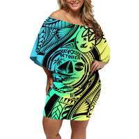 personalised-malampa-fiji-day-family-matching-off-shoulder-short-dress-and-hawaiian-shirt-vanuatu-sand-drawing-with-polynesian-pattern