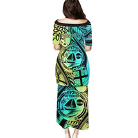 Personalised Malampa Fiji Day Puletasi Vanuatu Sand Drawing With Polynesian Pattern LT9 - Polynesian Pride