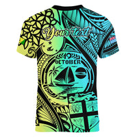 personalised-malampa-fiji-day-women-v-neck-t-shirt-vanuatu-sand-drawing-with-polynesian-pattern