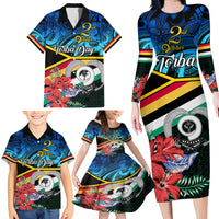 Torba Vanuatu Family Matching Long Sleeve Bodycon Dress and Hawaiian Shirt Sand Drawing With Polynesian Pattern LT9 - Polynesian Pride