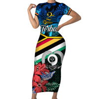 Torba Vanuatu Family Matching Short Sleeve Bodycon Dress and Hawaiian Shirt Sand Drawing With Polynesian Pattern LT9 Mom's Dress Black - Polynesian Pride