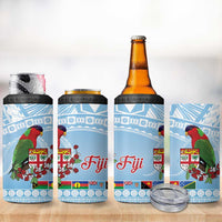 Melanesian Fiji 4 in 1 Can Cooler Tumbler Kula Bird with Tagimoucia Masi Tapa Pattern