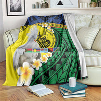 Melanesian New Caledonia Blanket Plumeria Kagu Bird and Nautilus Shell LT9 Blue - Polynesian Pride