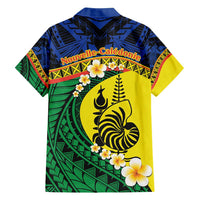 Melanesian New Caledonia Family Matching Off Shoulder Maxi Dress and Hawaiian Shirt Plumeria Kagu Bird and Nautilus Shell LT9 - Polynesian Pride