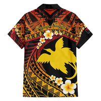 Melanesian Papua New Guinea Family Matching Off Shoulder Maxi Dress and Hawaiian Shirt Plumeria Bird of Paradise Tribal LT9 - Polynesian Pride