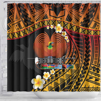 Melanesian Papua New Guinea Shower Curtain Plumeria Bird of Paradise Tribal