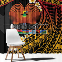 Melanesian Papua New Guinea Window Curtain Plumeria Bird of Paradise Tribal