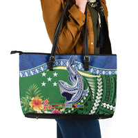 Melanesian Solomon Islands Leather Tote Bag Tropical Shark Tattoo LT9 - Polynesian Pride