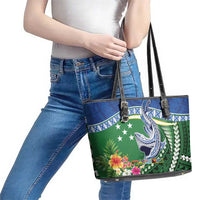 Melanesian Solomon Islands Leather Tote Bag Tropical Shark Tattoo LT9 - Polynesian Pride