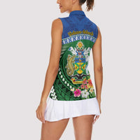 Melanesian Solomon Islands Women Sleeveless Polo Shirt Tropical Shark Tattoo LT9 - Polynesian Pride
