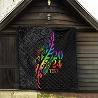 Personalised New Zealand Wellington Pride Quilt Maori Fern with Pride Flag 2024 LT9 - Polynesian Pride