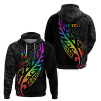 Personalised New Zealand Wellington Pride Zip Hoodie Maori Fern with Pride Flag 2024 LT9 - Polynesian Pride