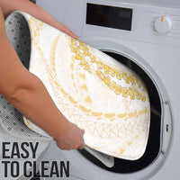 Aloha Lei Onaona Bathroom Set Beige Hawaiian Tribal Pattern - Polynesian Pride