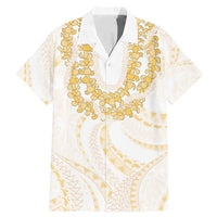 Aloha Lei Onaona Family Matching Mermaid Dress and Hawaiian Shirt Beige Hawaiian Tribal Pattern LT9 Dad's Shirt - Short Sleeve Beige - Polynesian Pride