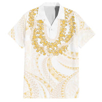 Aloha Lei Onaona Family Matching Puletasi and Hawaiian Shirt Beige Hawaiian Tribal Pattern LT9 Dad's Shirt - Short Sleeve Beige - Polynesian Pride