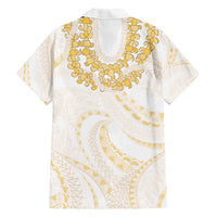 Aloha Lei Onaona Family Matching Puletasi and Hawaiian Shirt Beige Hawaiian Tribal Pattern LT9 - Polynesian Pride