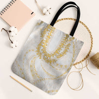 Aloha Lei Onaona Tote Bag Beige Hawaiian Tribal Pattern - Polynesian Pride