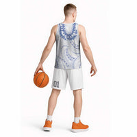 Aloha Lei Onaona Basketball Jersey Navy Blue Hawaiian Tribal Pattern - Polynesian Pride