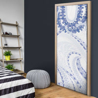 Aloha Lei Onaona Door Cover Navy Blue Hawaiian Tribal Pattern - Polynesian Pride