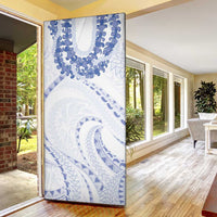 Aloha Lei Onaona Door Cover Navy Blue Hawaiian Tribal Pattern - Polynesian Pride